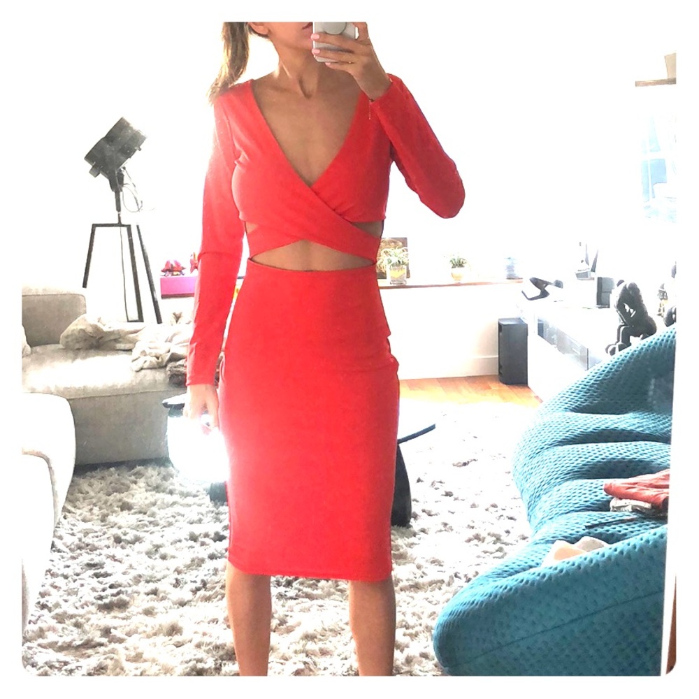 NEVER USED! Sexy Red stretchy cocktail dress